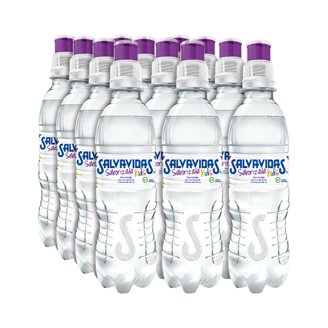 12 Pack Agua Saborizada Kids de Uva - Salvavidas